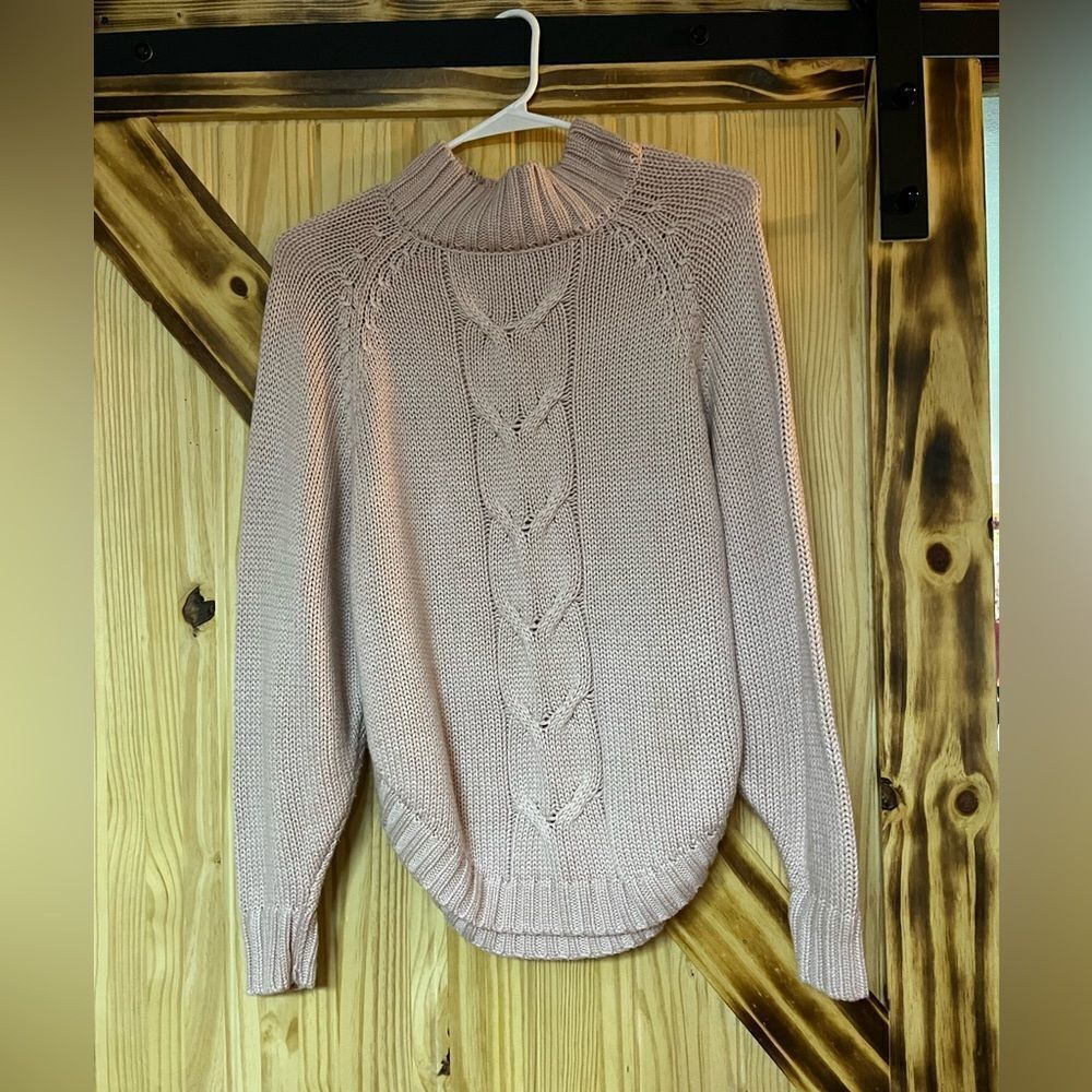 Nanette Lepore Chunky Knit Turtleneck Pink XS